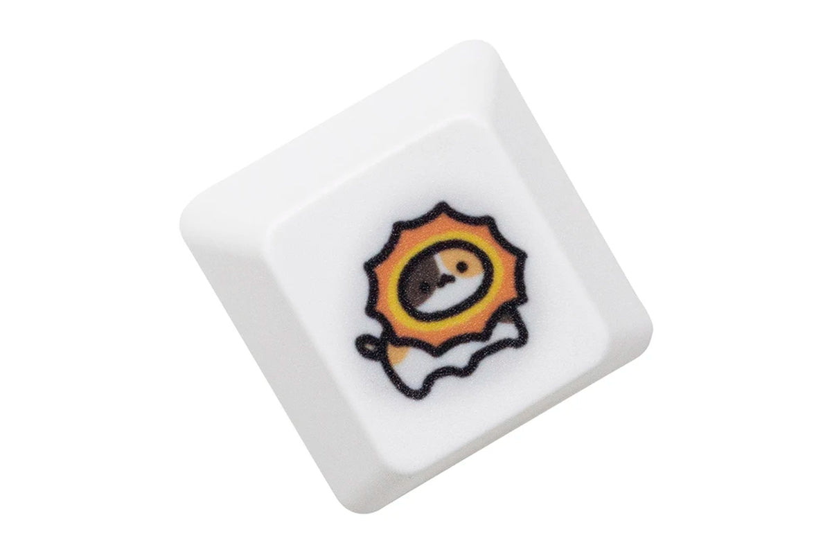 Cute Little Calico Cat Keycap Kitty Meme Keycap Dye Subbed Keycaps for Mx Stem Gaming Mechanical Keyboards Orange White Black