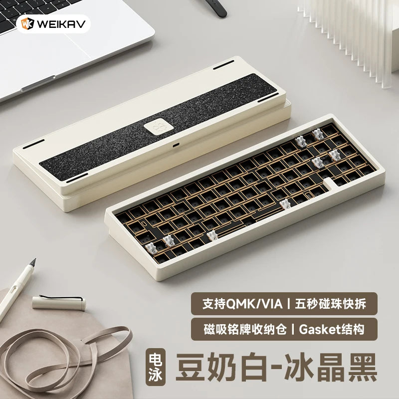 Lucky65 V2 Mechanical Keyboard Kit Bluetooth 3 Mode 2.4G Hot Swap Gasket Structure Rgb Customization Gaming Keyboard Gift