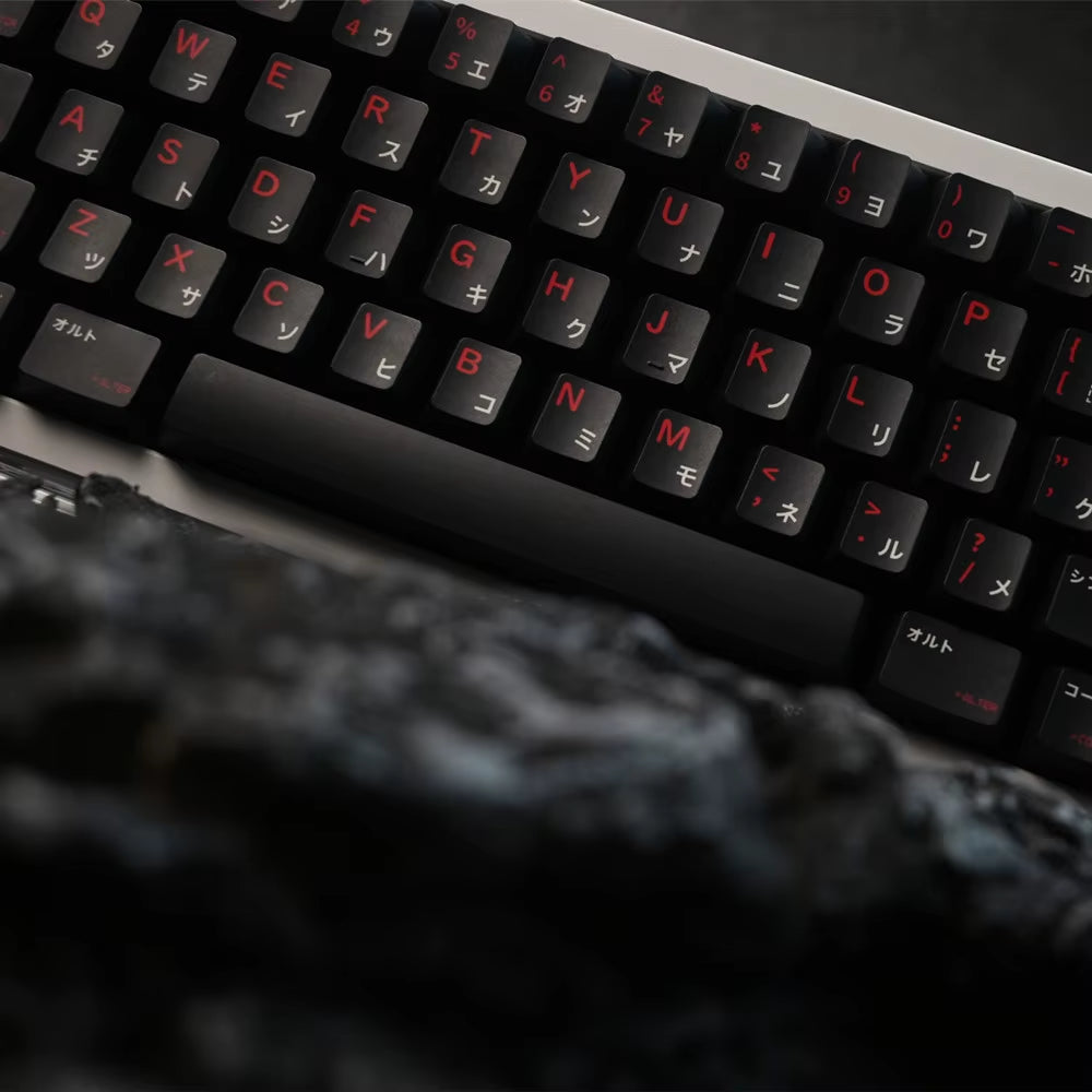 PBT Keycap Cherry Profile Japanese DYE Subbed 142 Keys Black Custom Keycaps for Outemu Gateron Mx Switch Mechanical Keyboard