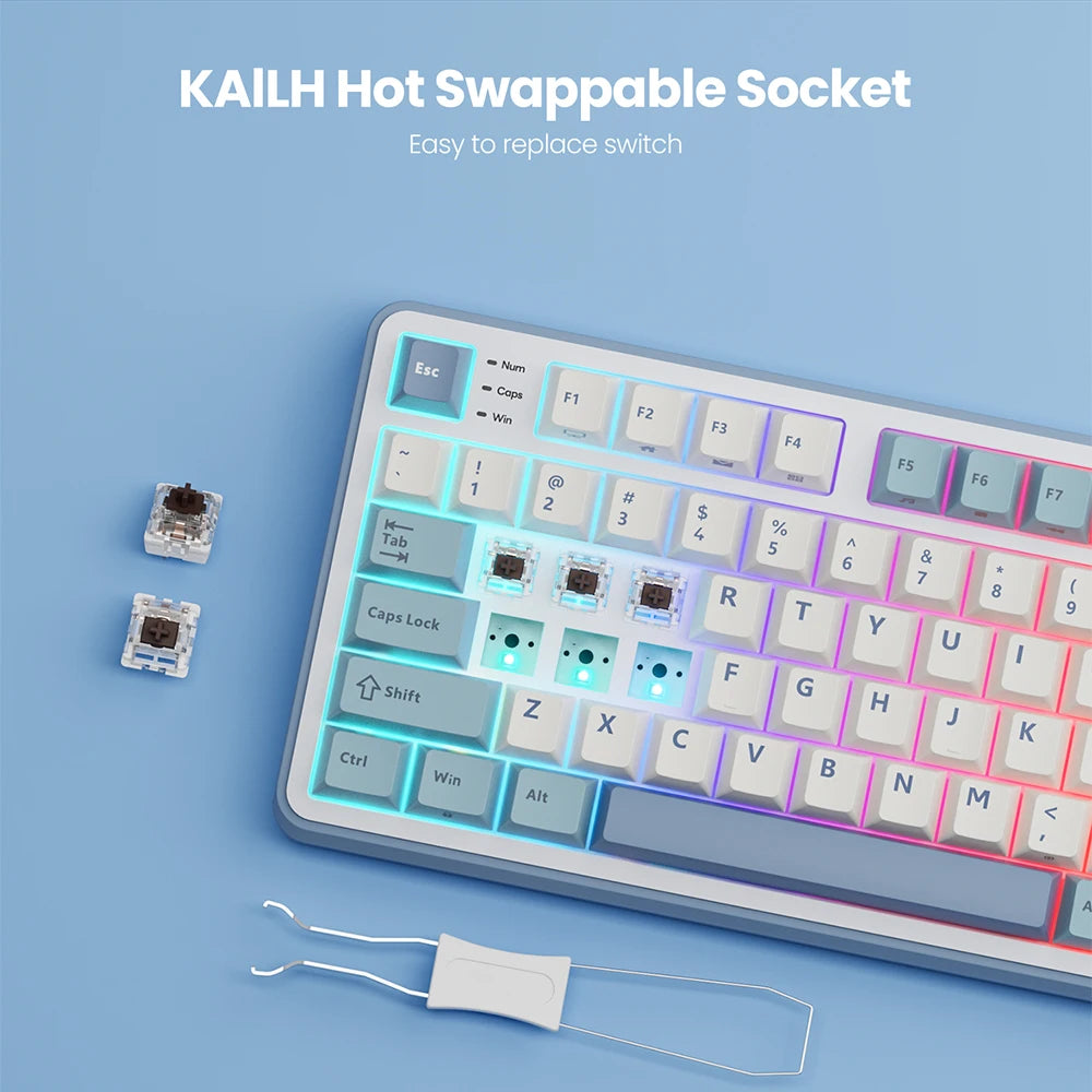 ROYAL KLUDGE S98 Mechanical Keyboard Top Mount TFT Screen 98 Keys RGB BT5.0/2.4G/USB-C Wireless Gamer Keyboard Hot Swappable