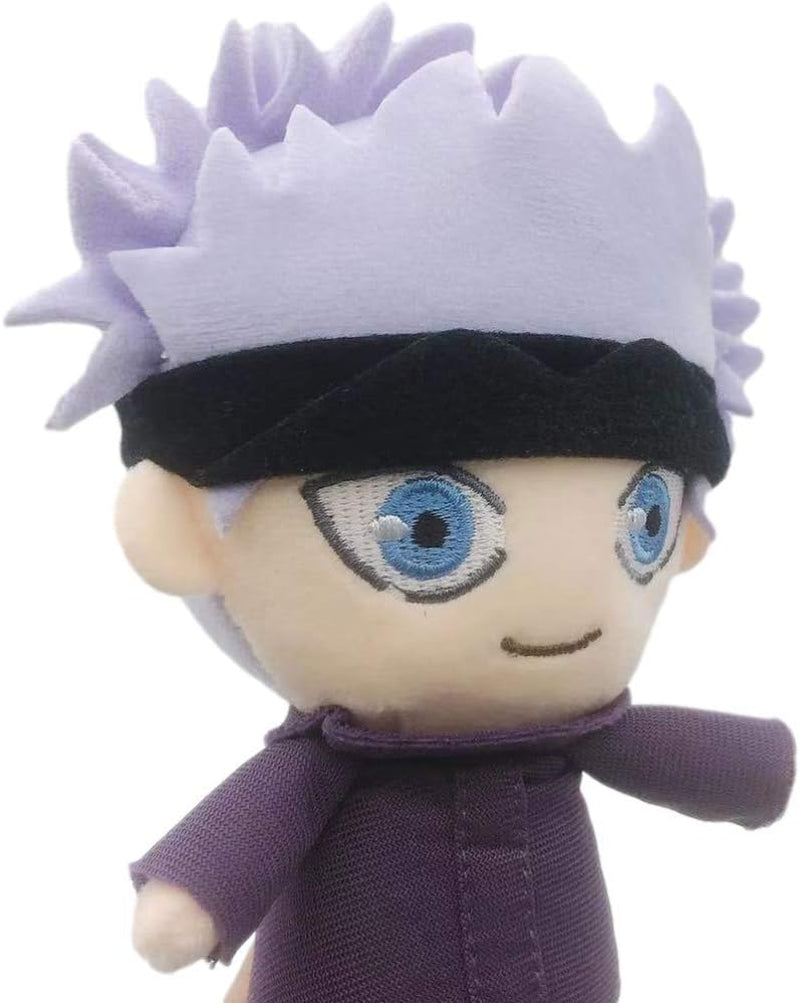 Uoozii JJK Plush Gojo Satoru Plushie Inumaki Toge Figure Kugisaki Nobara Anime Doll Cute Fushiguro Megumi Toy Cosplay Prop Merch JJK Fan Gifts 15Cm 6" (Gojo Satoru)