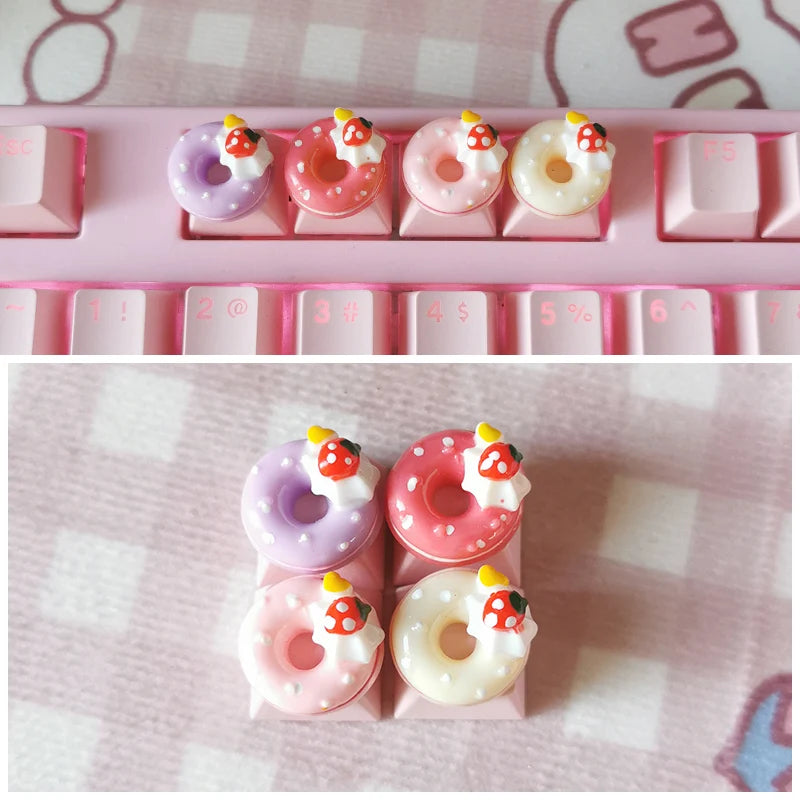 Lovely Cartoon Keycap Handmade Space Keycap Shift Backspace Enter Tab Supplement Combination Keycaps for DIY Mechanical Keyboard