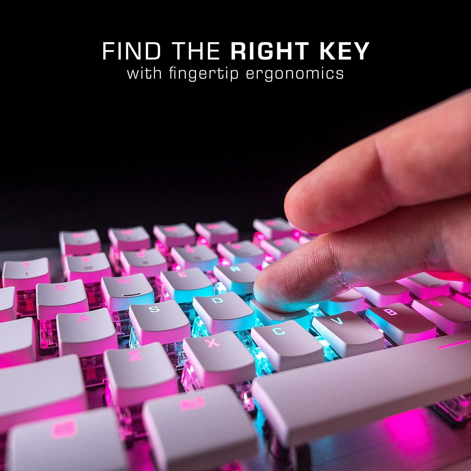 Vulcan TKL Pro PC USB-C Gaming Keyboard, Linear Optical Titan Switch, AIMO RGB Lighting, Tenkeyless Mechanical Feel Speed Keystroke, Low Profile Ergonomic Design for Wrist Rest Support, White