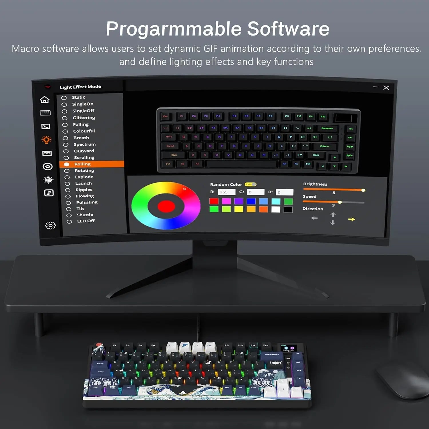 S-K80 Gamer Keyboard with Color OLED Display Mechanical Gaming Keyboard Hot Swappable Gasket Mount RGB Custom Keyboard