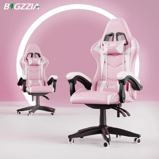 Gaming Chair, Ergonomic Game Chair with Headrest & Lumbar Pillow, Pink