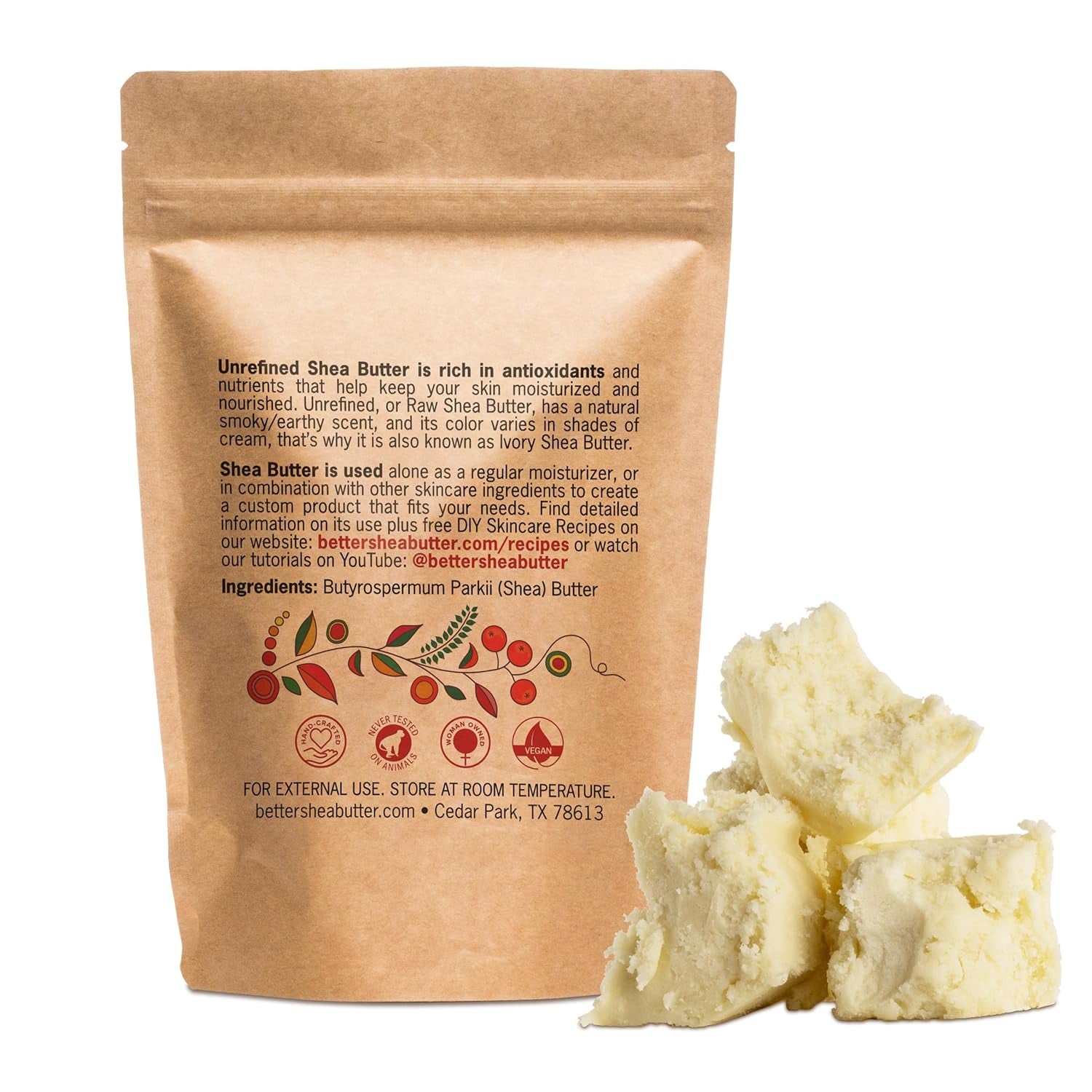Raw Shea Butter - 100% Pure African Shea Butter for Hair and Body | Unrefined Moisturizer for Extremely Dry Skin, DIY Lip Balm, Body Butter, Lotion, and Soap
