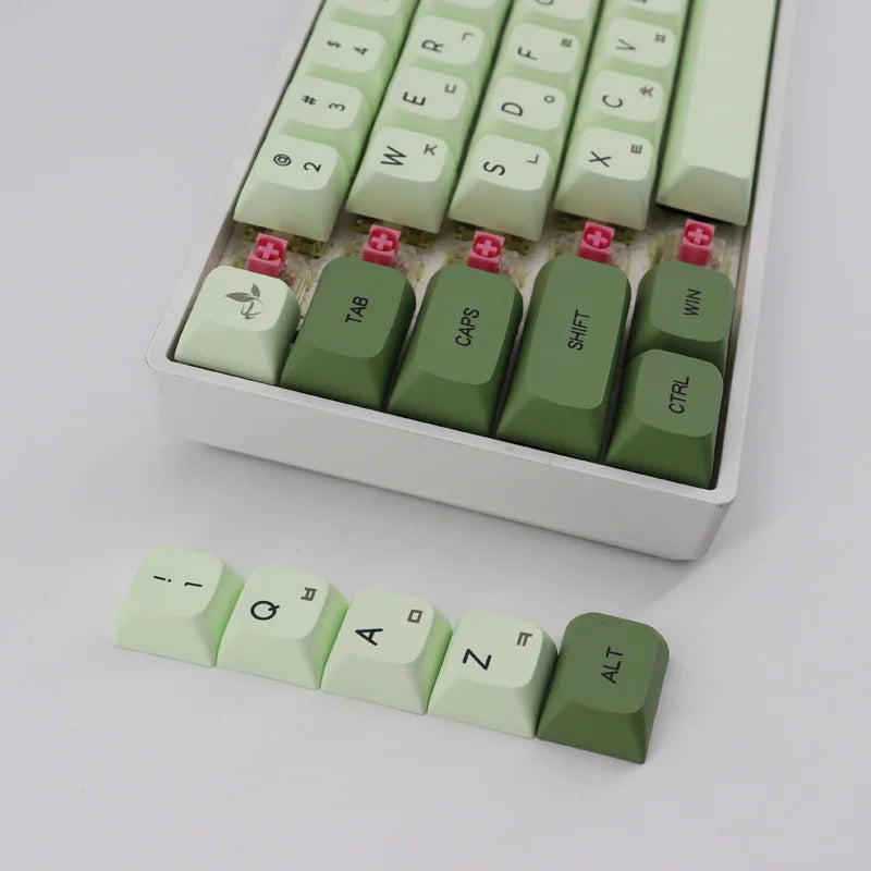 ​Matcha Sublimation PBT Keycaps Similar XDA Profile English Japanese 124 Key Keycap Mechanical Keyboard Key-Cap
