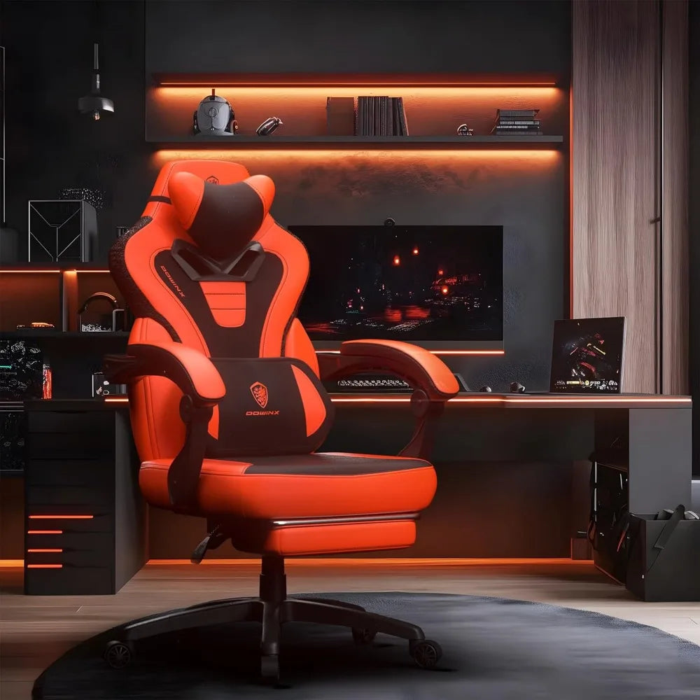 Gaming Chair with Footrest,Big and Tall Game Chair for Heavy People, Gamer Chair with Massage Lumbar Support,Ergonomic Computer
