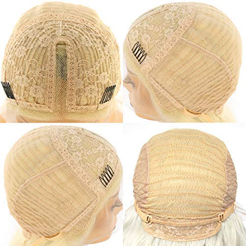 ANOGOL Hair Cap+Long Double Braids 2 Natural Black Synthetic Braided Lace Front Wig with Baby Hair Wigs Heat Resistant Fiber Middle Part