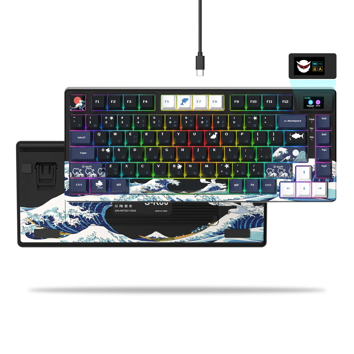 S-K80 Gamer Keyboard with Color OLED Display Mechanical Gaming Keyboard Hot Swappable Gasket Mount RGB Custom Keyboard