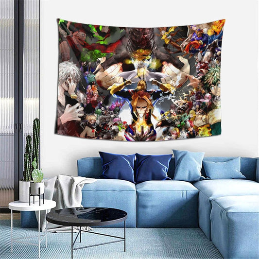 Caubvty Anime Tapestry Wall Hanging Anime Tapestry for Bedroom Decor Anime Curtains 60X40In