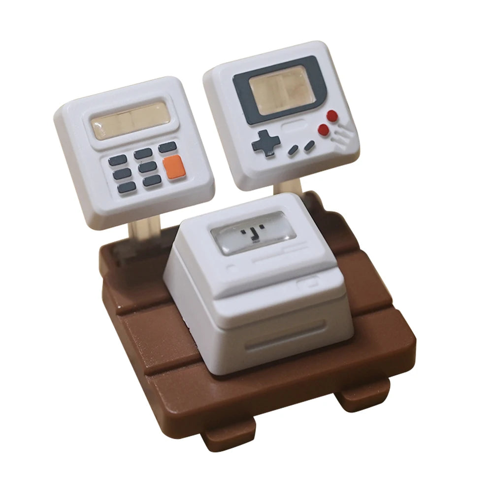 2PC Nostalgic Mini Macintosh Keycap Classic Retro MAC Hat FC Cute Style ABS PC Creative Face Changeable for Mechanical Keyboard