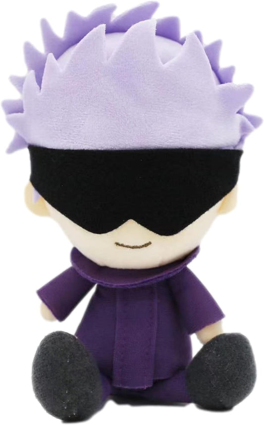 Uoozii JJK Plush Gojo Satoru Plushie Inumaki Toge Figure Kugisaki Nobara Anime Doll Cute Fushiguro Megumi Toy Cosplay Prop Merch JJK Fan Gifts 15Cm 6" (Gojo Satoru)