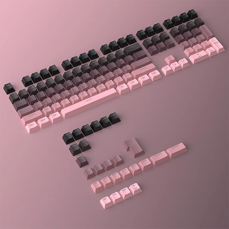 134 Key Black Topographic 4.0 PBT Keycaps Double Shot Side Print Shine through Backlit Key Caps for MX Gamer Mechanical Keyboard