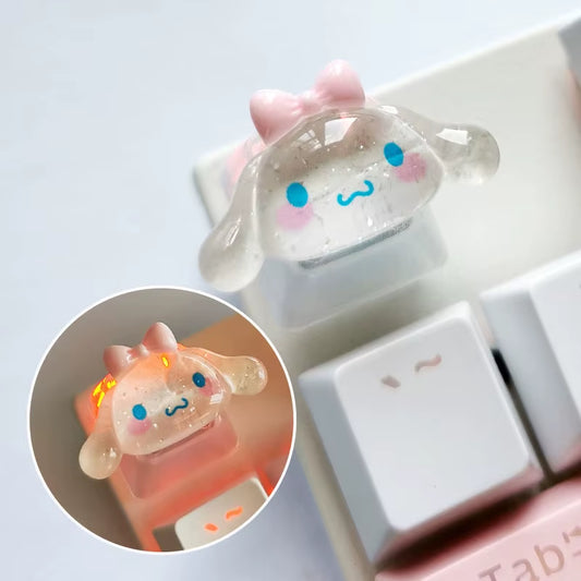 Diy Sanrio Translucent Keycap for Cross Axis Mechanical Keyboards Female Love Kuromi Key Cover