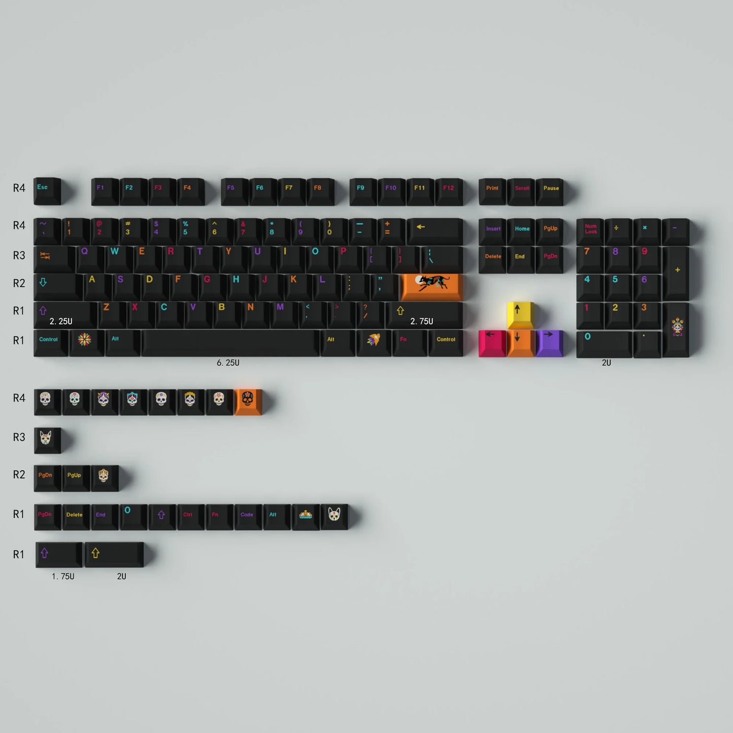GMK Clones Mecha-01 EVA Custom PBT Keycap DYE-SUB Keycap Cherry Profile English Keycaps for MX Switch Mechanical Keyboard Keycap