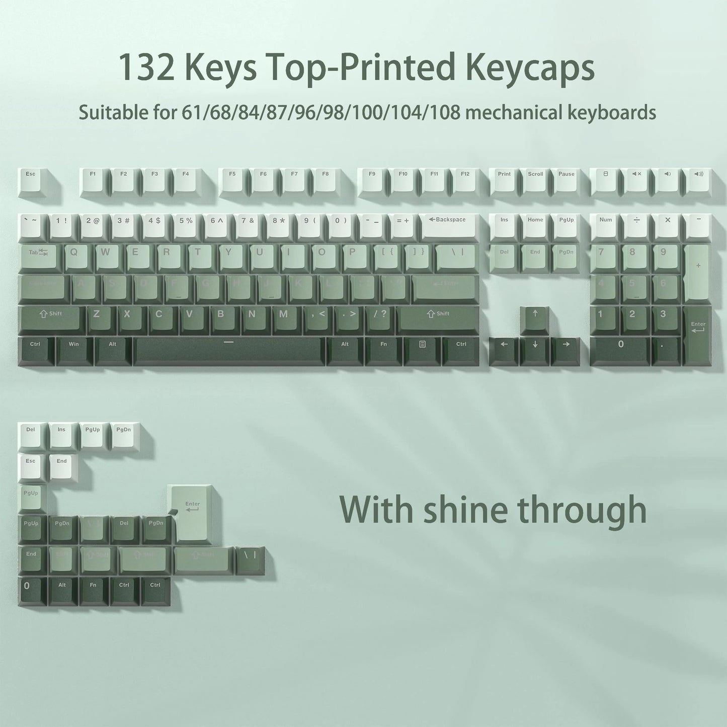134 Key Black Topographic 4.0 PBT Keycaps Double Shot Side Print Shine through Backlit Key Caps for MX Gamer Mechanical Keyboard