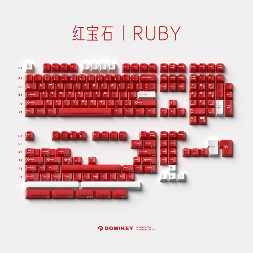 Ruby Cherry Profile Abs Doubleshot Backlit Keycap for Mx Keyboard Poker 87 104 Xd64 Xd68 BM60 BM65 BM68 BM80