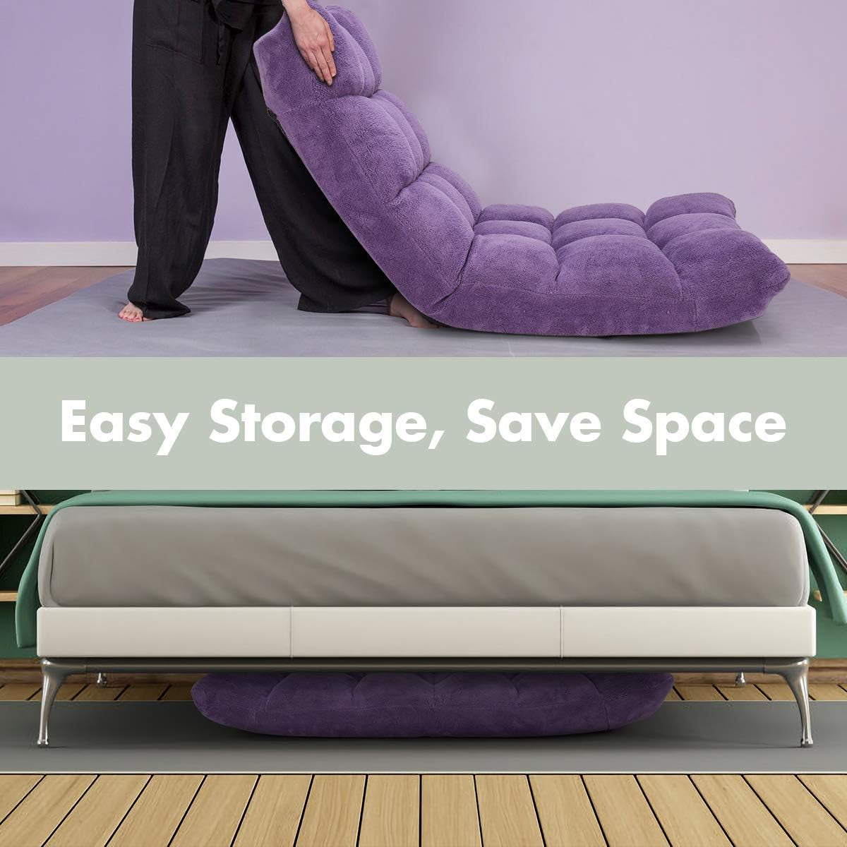 Adjustable Aluminum Lounge Chair, Tender Violet, Foam and Coral Fleece Upholstery, 14 Positions, 35.5"W X 29"D X 31"H
