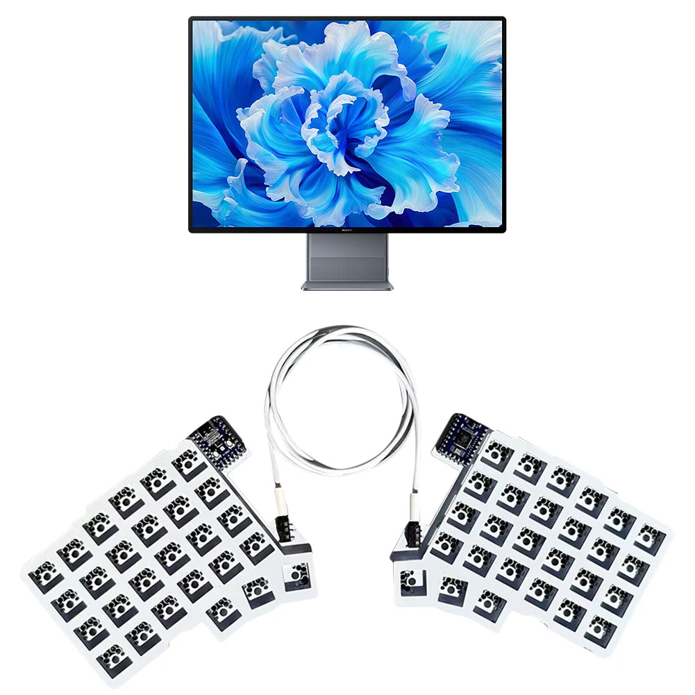 Split Keyboard Wired Ergonomics Keyboard Hot Swap Left Right Hand Keyboard Split-Layout Keyboard Customized PC Gamer Accessories