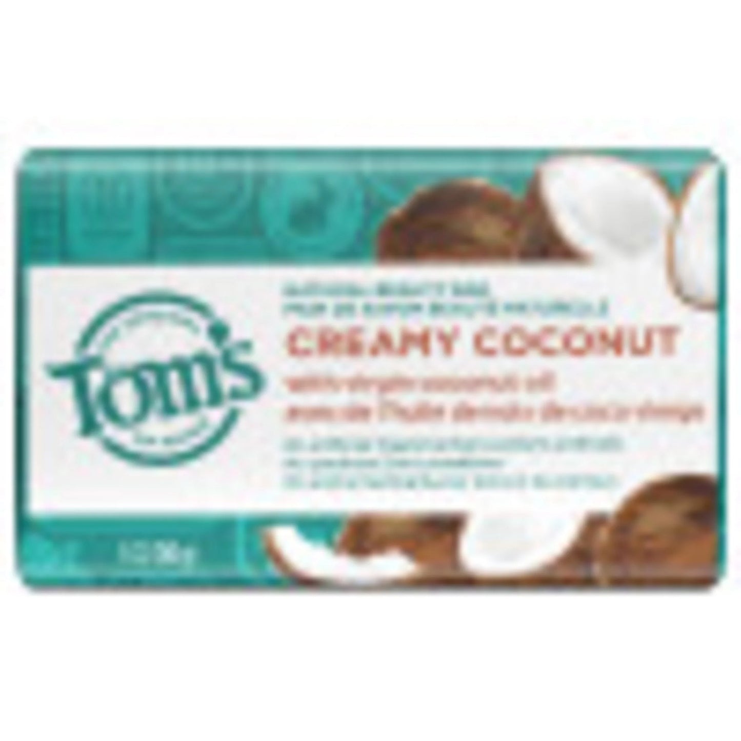 (2 Pack) Tom’S of Maine Natural Beauty Bar Soap for Women and Men, Creamy Coconut, 5 Oz Bar