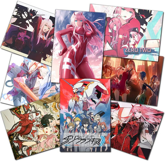 Epanda Anime Darling in the FRANXX Poster, Zero Two Posters Aesthetic Wall Collage Kit Anime Pictures Art Print for Kids Bedroom Living Room Wall Decor Art Print,Set of 8 Pcs,11.5X16.5 Inches