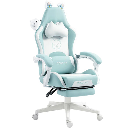 Adjustable Reclining Ergonomic Swiveling PC & Racing Game Chair with Footrest