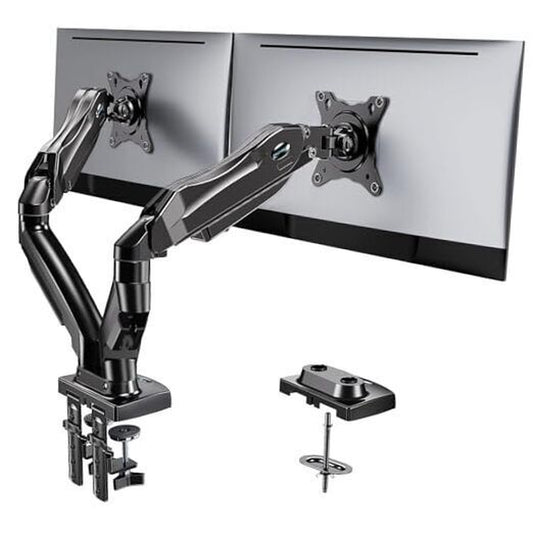 Dual Monitor Stand - Full Adjustable Monitor Desk Mount Swivel Vesa Black