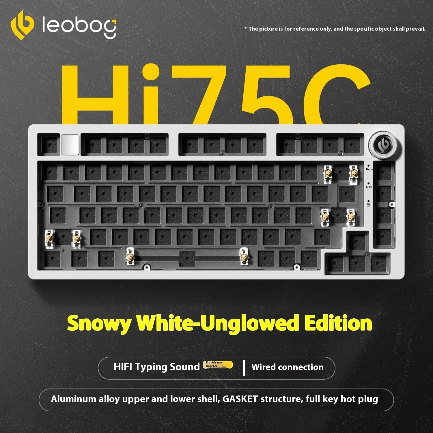 LEOBOG Hi75C Mechanical Keyboard Three Mode Hot Swap RGB Gasket Aluminium Alloy with Knob Hi75C Keyboard Kit Customized PC Gamer