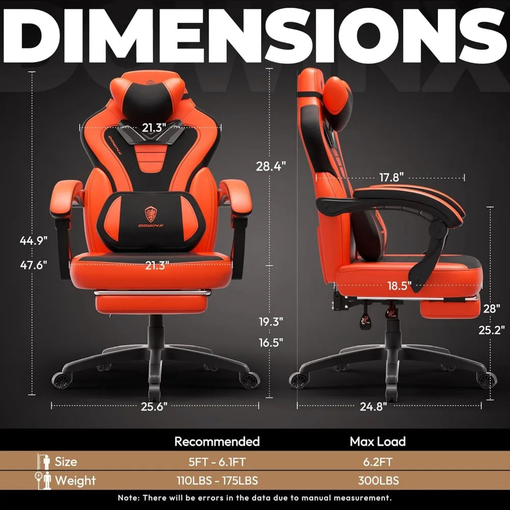 Gaming Chair with Footrest,Big and Tall Game Chair for Heavy People, Gamer Chair with Massage Lumbar Support,Ergonomic Computer