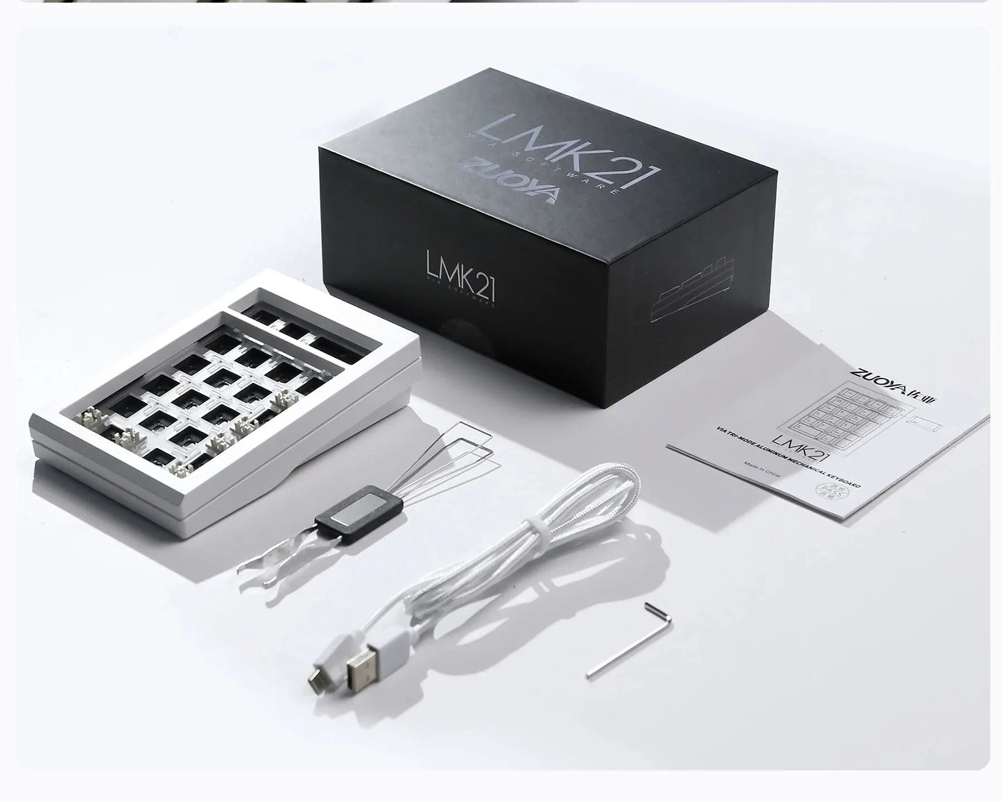 LMK21 Bluetooth Wireless Keyboard Kit via Programmable Gasket Hot Swappable Number Pad for E-Sport/Mac/Win