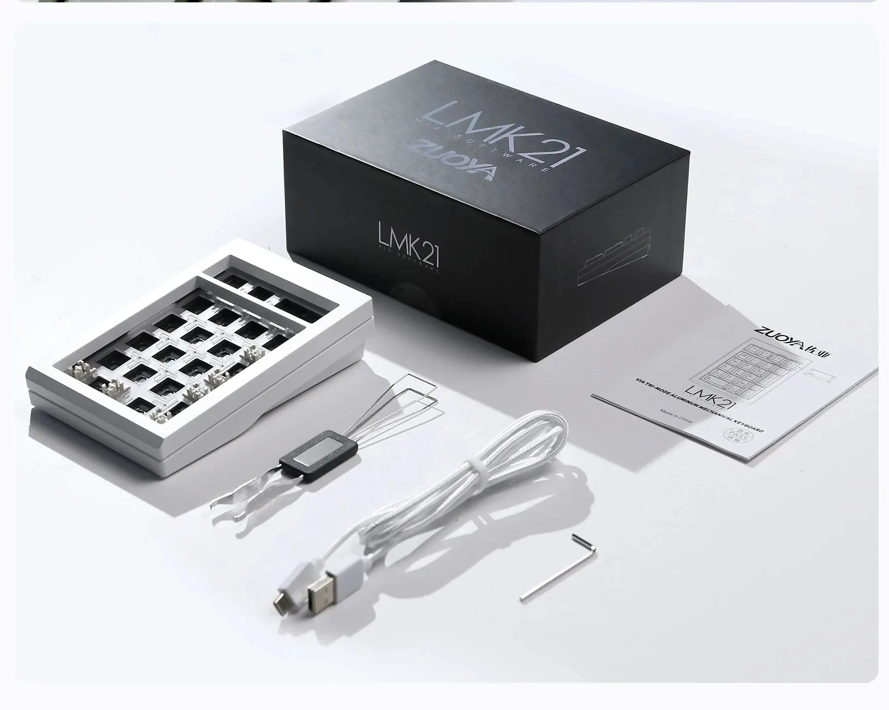 LMK21 Bluetooth Wireless Keyboard Kit via Programmable Gasket Hot Swappable Number Pad for E-Sport/Mac/Win