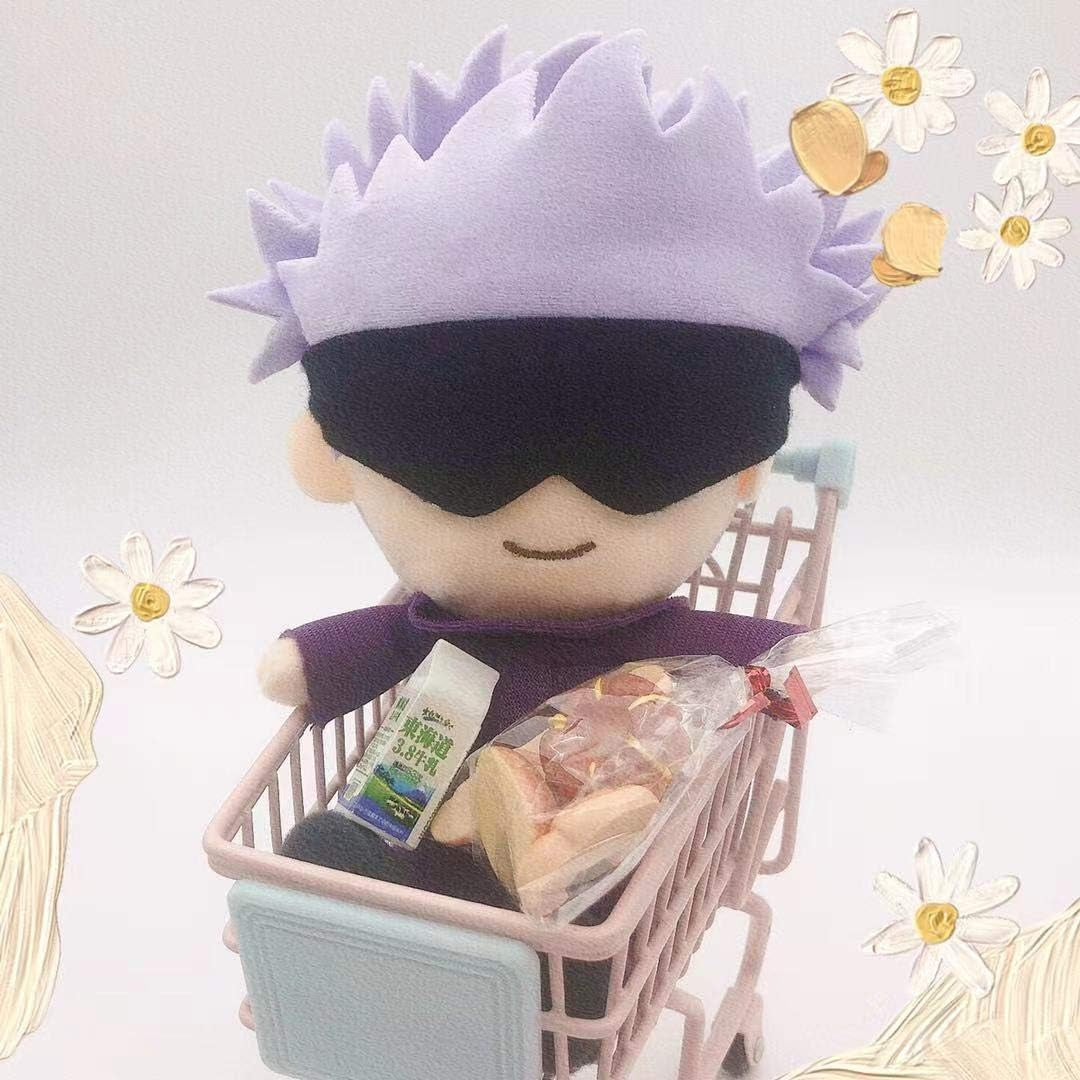 Uoozii JJK Plush Gojo Satoru Plushie Inumaki Toge Figure Kugisaki Nobara Anime Doll Cute Fushiguro Megumi Toy Cosplay Prop Merch JJK Fan Gifts 15Cm 6" (Gojo Satoru)