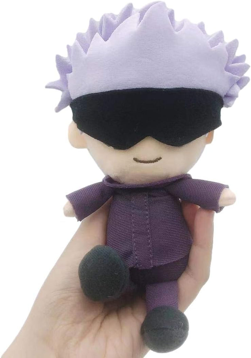 Uoozii JJK Plush Gojo Satoru Plushie Inumaki Toge Figure Kugisaki Nobara Anime Doll Cute Fushiguro Megumi Toy Cosplay Prop Merch JJK Fan Gifts 15Cm 6" (Gojo Satoru)