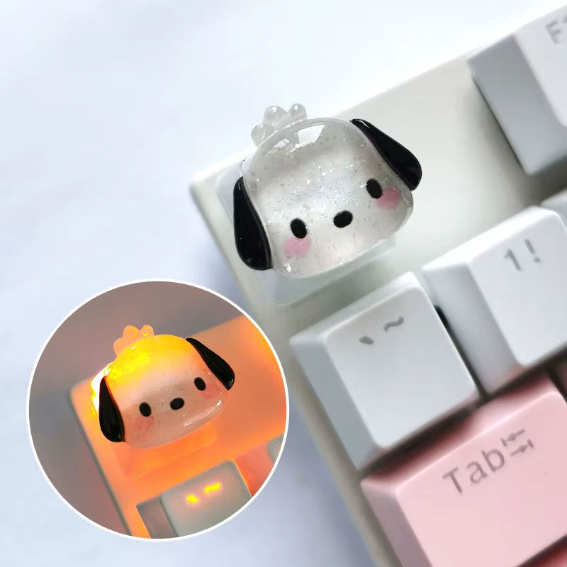 Diy Sanrio Translucent Keycap for Cross Axis Mechanical Keyboards Female Love Kuromi Key Cover
