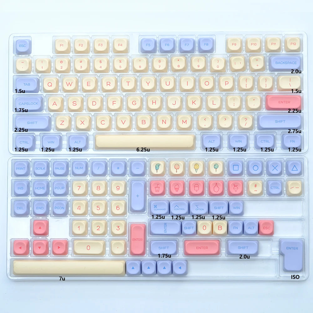 139 Keys/Set GMK 9009 Keycaps PBT KOA Profile Retro Keycap for Mechanical Keyboard Gaming ISO Keys MX Switch 7U Space Bar