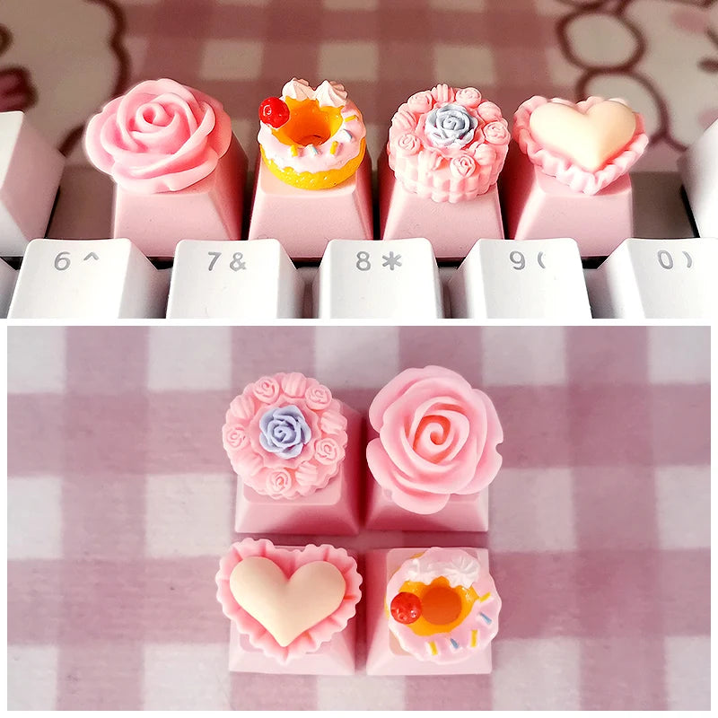 Lovely Cartoon Keycap Handmade Space Keycap Shift Backspace Enter Tab Supplement Combination Keycaps for DIY Mechanical Keyboard