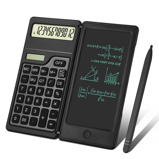 Solar Energy Calculator Notepad Large Screen Writing Tablet Portable Folding Scientific Calculator Mute School Office Business