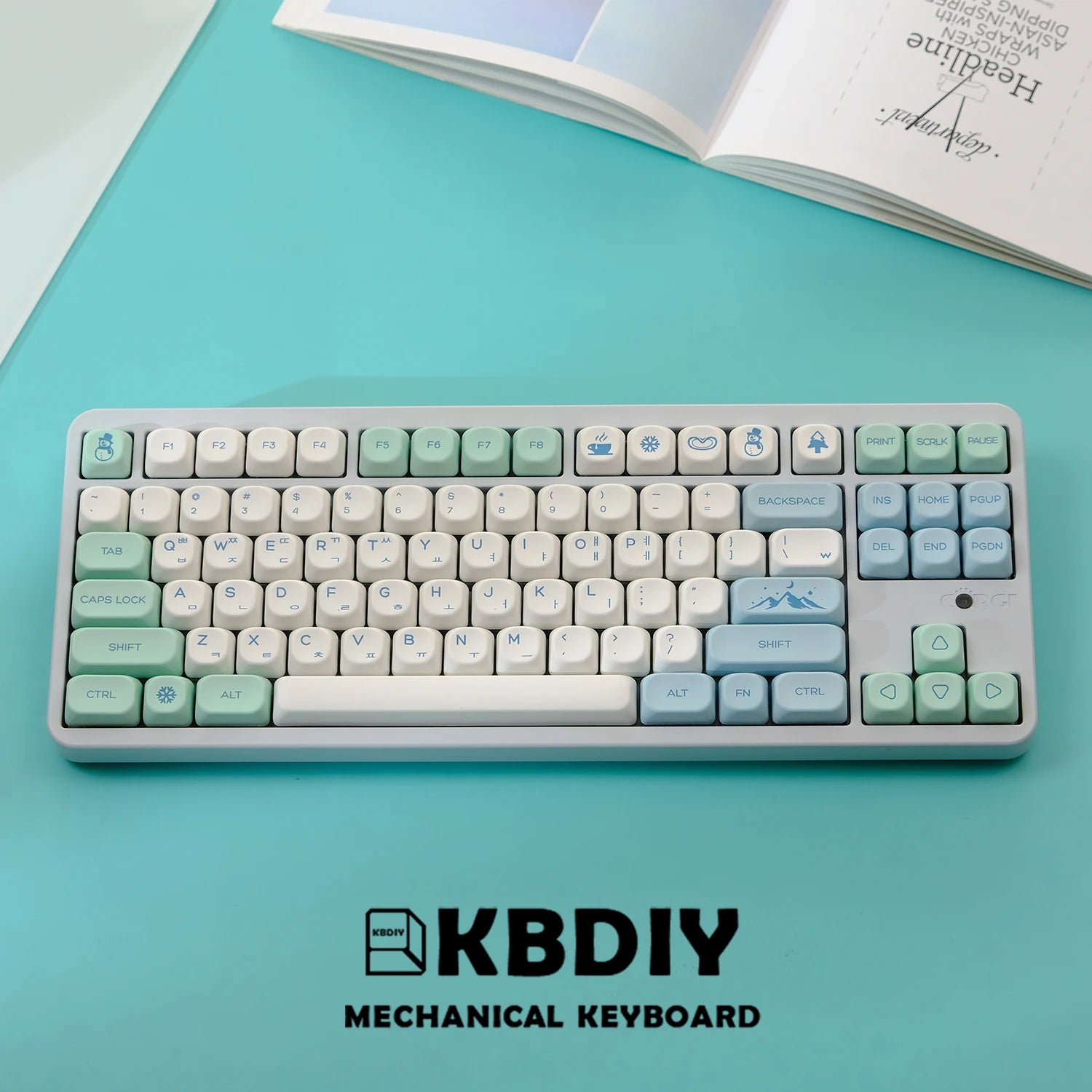 138 Keys/Set Korean Keycaps PBT KOA Snow Mountain Keycap for Mechanical Keyboard Custom MX Switches ISO Keys 7U Space Bar
