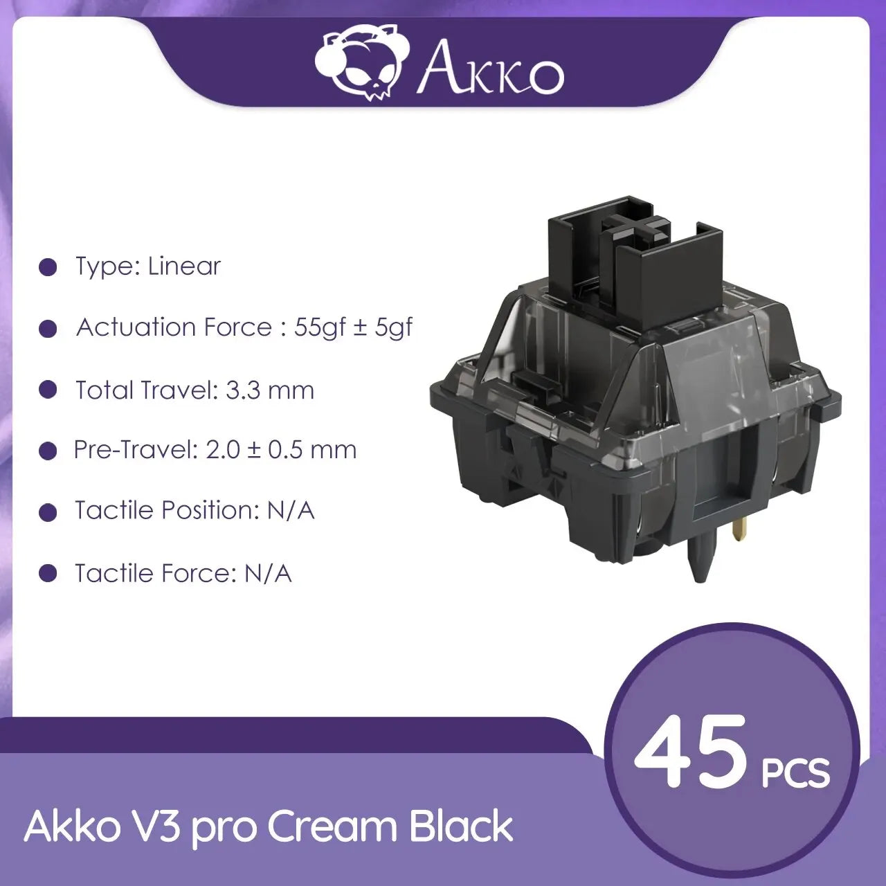 V3 Pro Switches Tactile / Linear Switch for Mechanical Keyboard 45Pcs Pack Replaceable Outemu Gateron Cherry MX Keyswitch