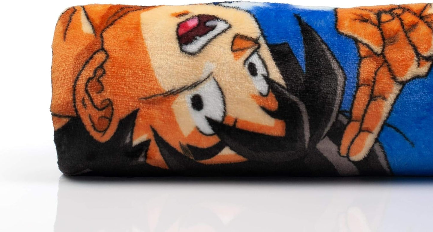 Dragon Ball Super Flying Heroes Large Anime Fleece Throw Blanket | Official Dragon Ball Super Throw Blanket | Collectible Anime Throw Blanket | Measures 60 X 45 Inches