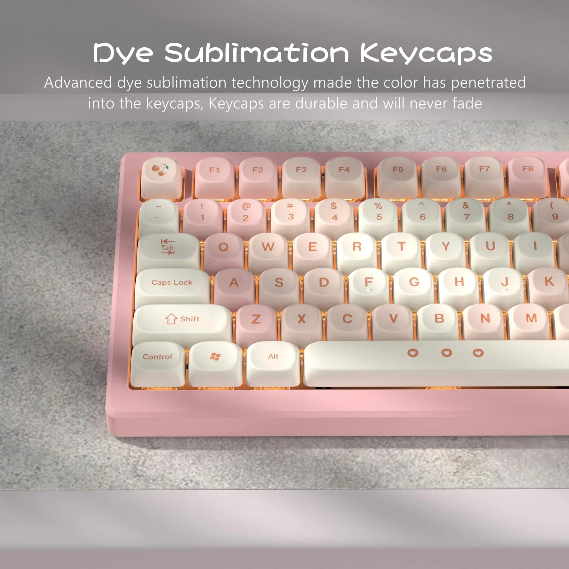 143 Keys Pink Cherry MOA Profile PBT Keycaps Customs Dye Sub Key Caps for 61/87/104 Cherry MX Switch Gaming Mechanical Keyboard