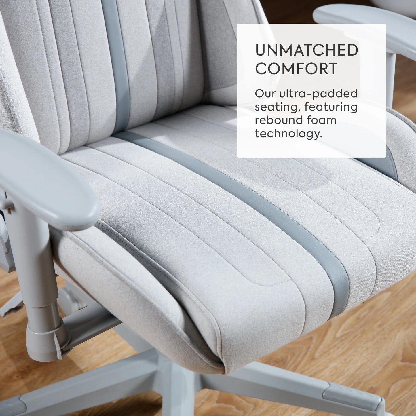 Mysa Fabric PC Gaming Chair with Lumbar Support, Gray