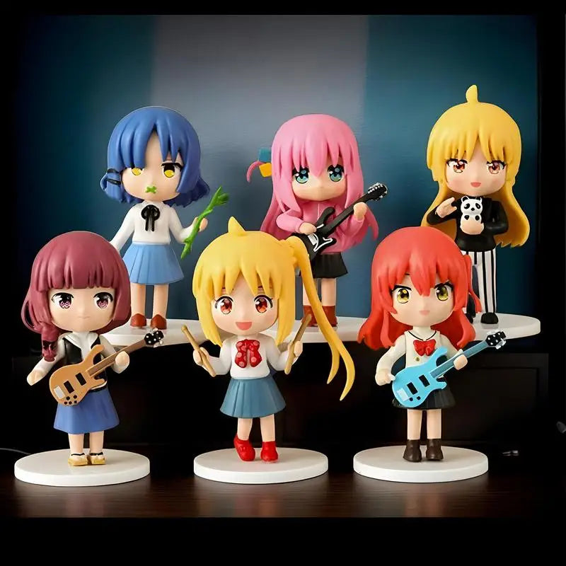 Anime Action Figure Anime Character Doll Model Cartoon Decorative Doll Set of 6 Collectible Model for Desktop TV Cabinet Table