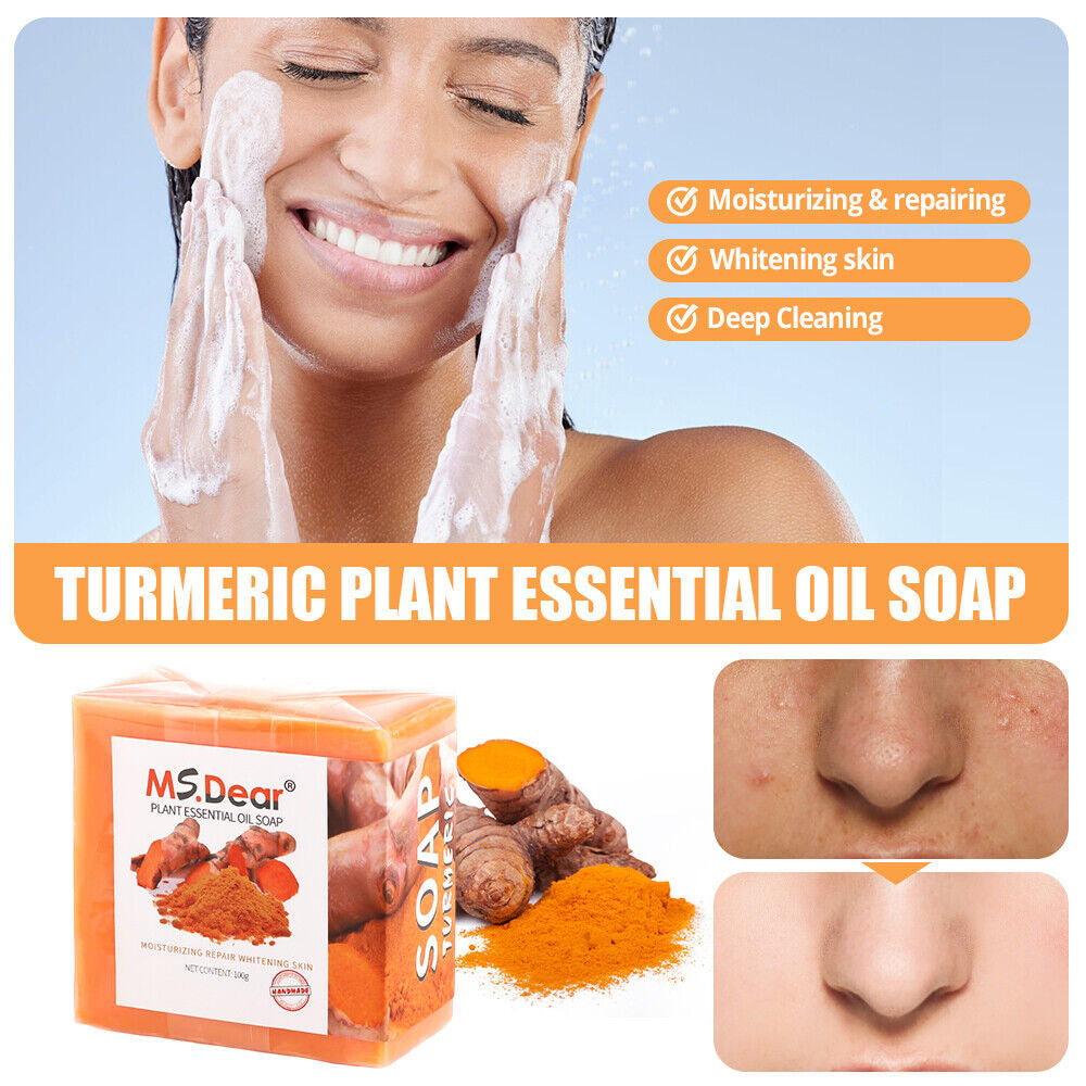 1-5 Tumeric Soap Skin Whitening Dark Spots Lightening Acne Brightening Turmeric