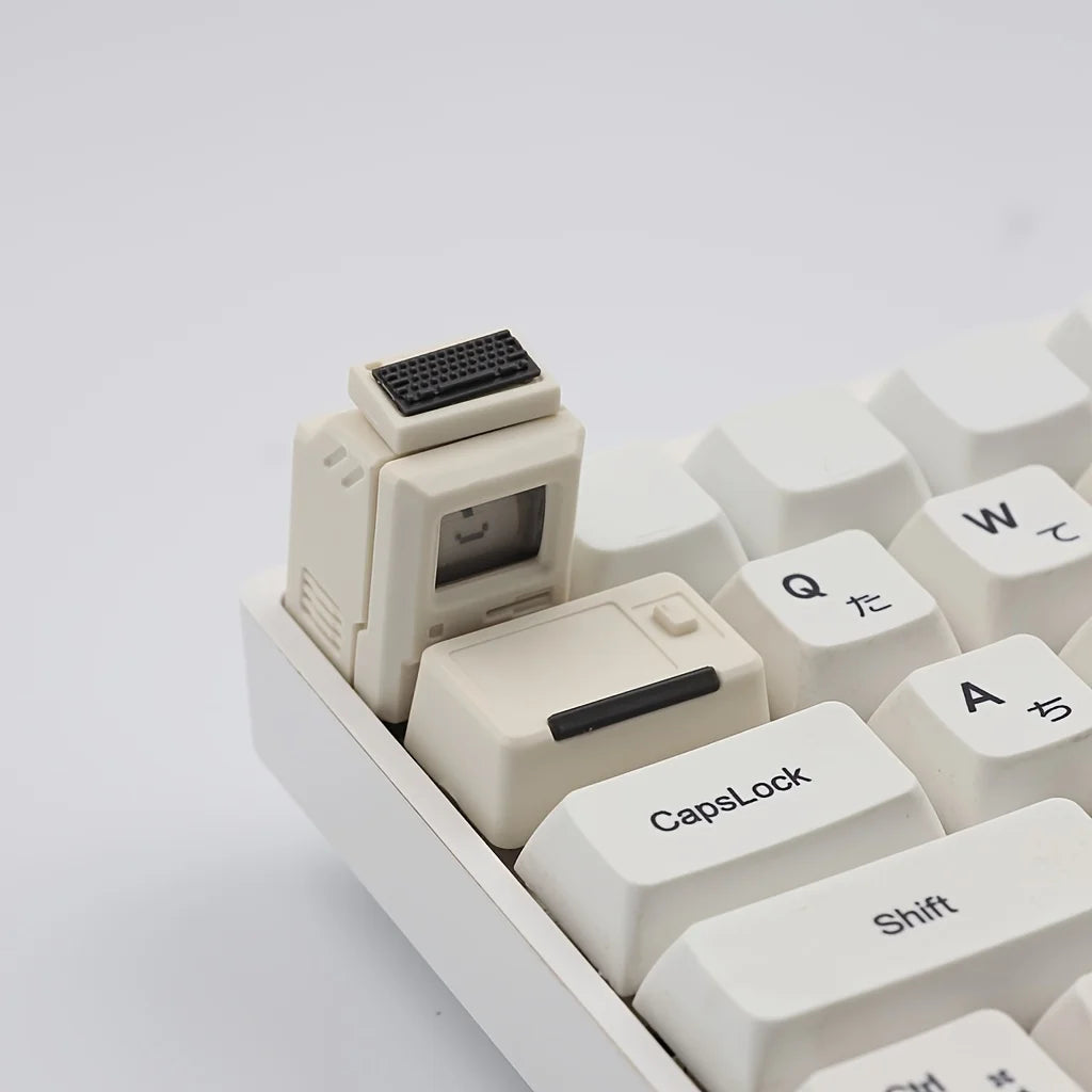 2PC Nostalgic Mini Macintosh Keycap Classic Retro MAC Hat FC Cute Style ABS PC Creative Face Changeable for Mechanical Keyboard