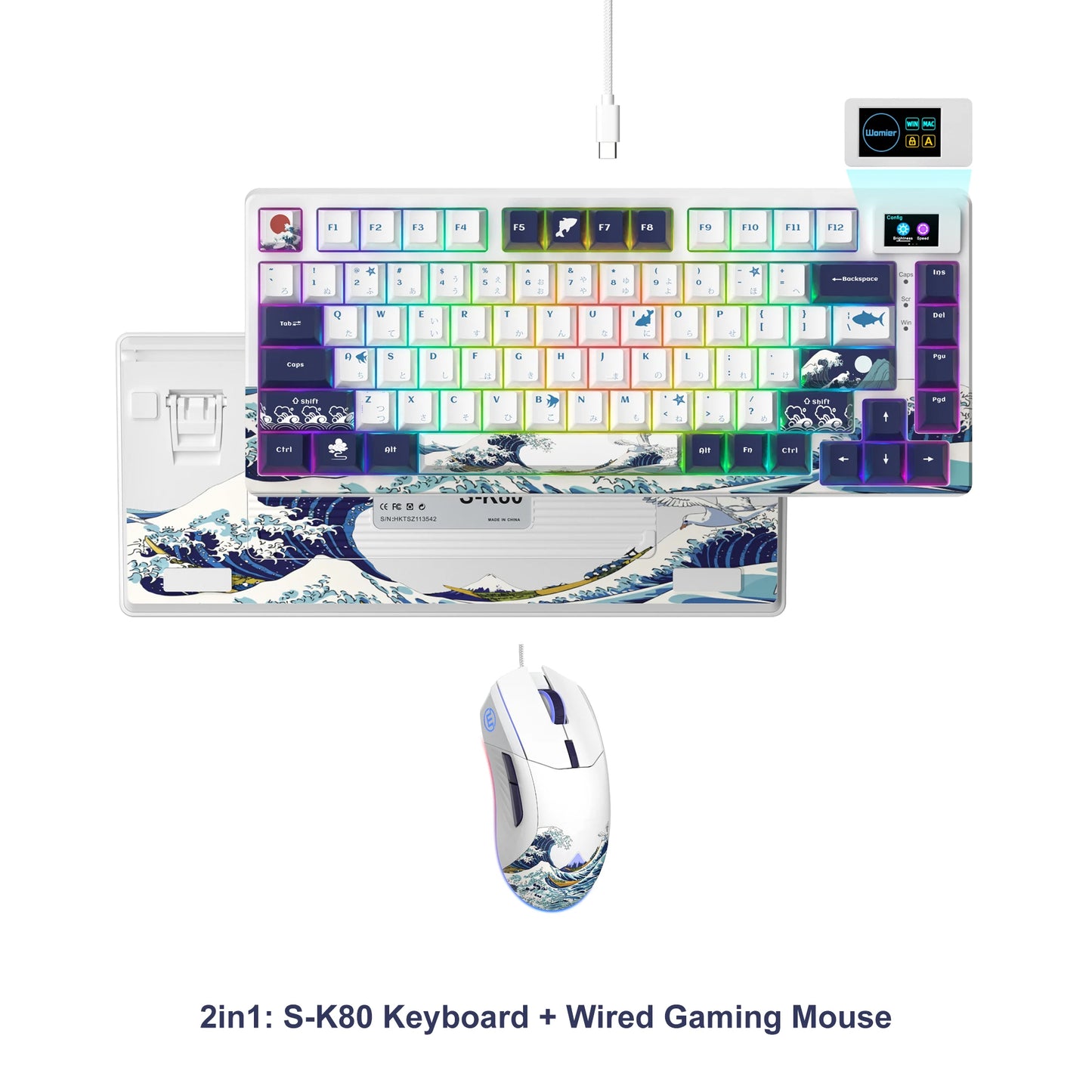 S-K80 Gamer Keyboard with Color OLED Display Mechanical Gaming Keyboard Hot Swappable Gasket Mount RGB Custom Keyboard