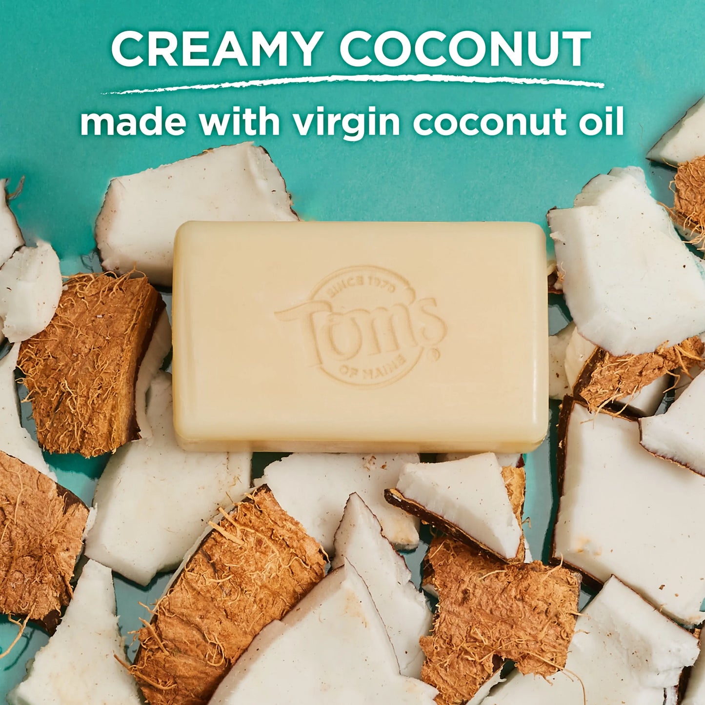(2 Pack) Tom’S of Maine Natural Beauty Bar Soap for Women and Men, Creamy Coconut, 5 Oz Bar