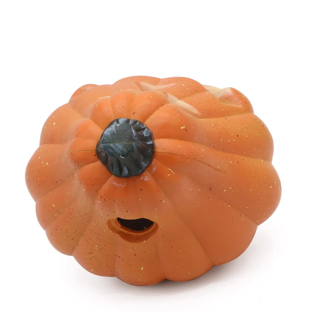 Fridja Halloween Decor LED Pumpkin Lantern Scene Layout Home Decoration Halloween Decorations Light up Pumpkin 3D Fall Resin Pumpkin Battery Operated Orange