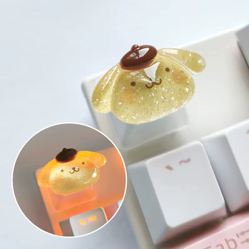 Diy Sanrio Translucent Keycap for Cross Axis Mechanical Keyboards Female Love Kuromi Key Cover